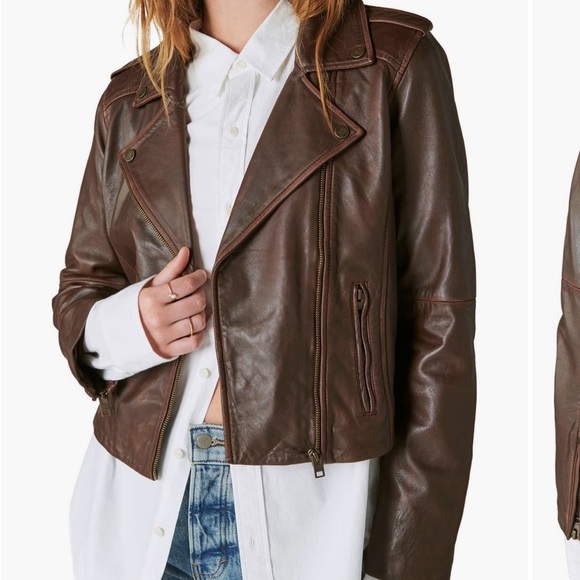 Lucky Brand leather moto jackef - Picture 3 of 5